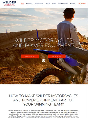 Wilder Motorcycles Young Web Design